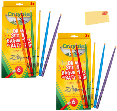 Zildjian ZKIDS Crayola Kids Drumsticks - 2 Pack w/ Practice Pad