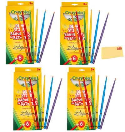 Zildjian ZKIDS Crayola Kids Drumsticks - 4 Pack w/ Practice Pad