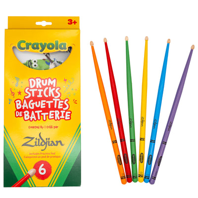 Zildjian ZKIDS Crayola Kids Drumsticks - 4 Pack w/ Practice Pad