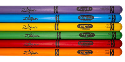 Zildjian ZKIDS Crayola Kids Drumsticks - 4 Pack w/ Practice Pad