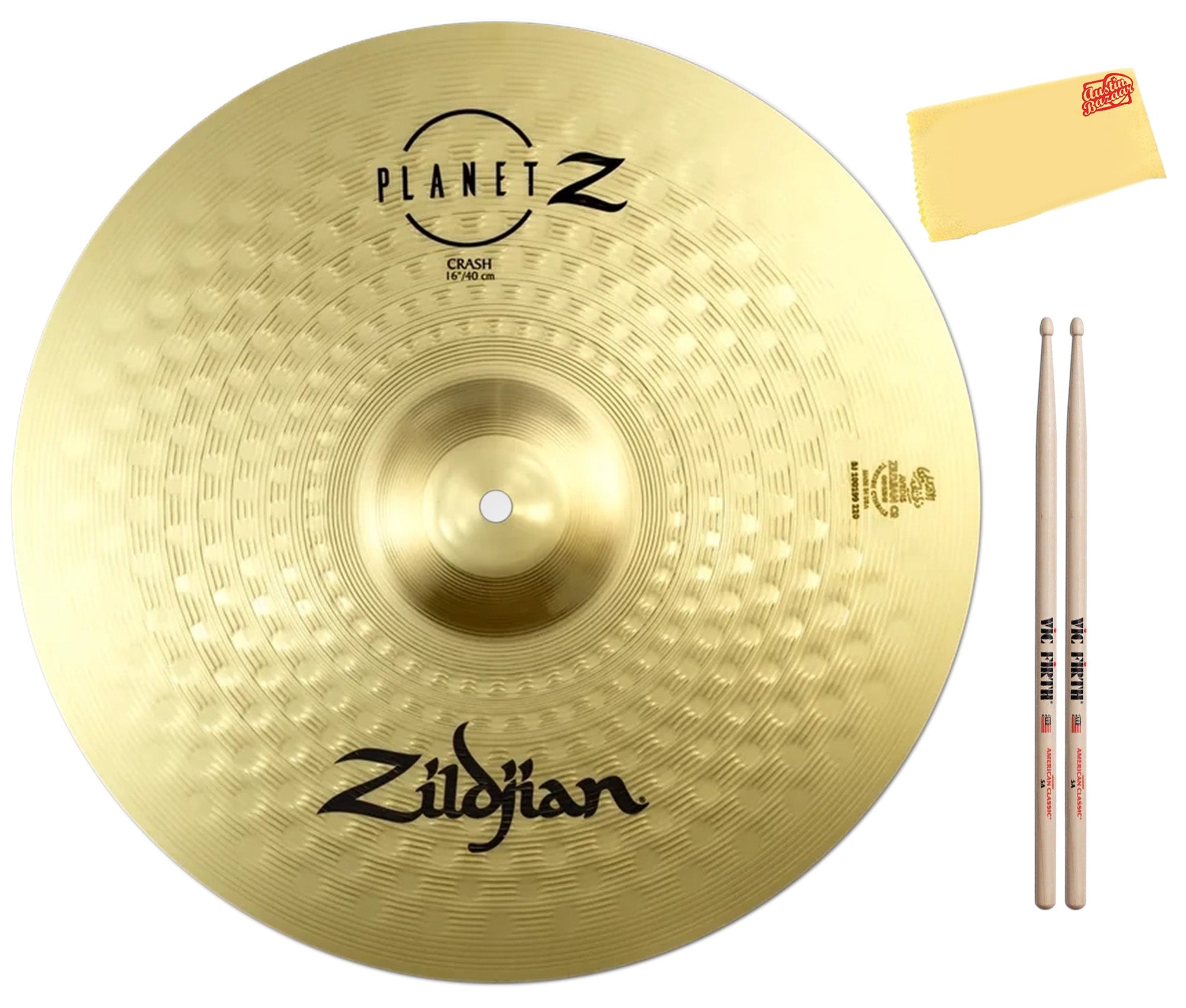 Zildjian ZP16C Planet Z Crash Cymbal w/ Drumsticks