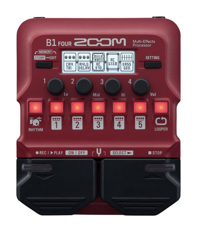 Zoom B1 FOUR Bass Multi-Effects Processor w/ Power Adapter