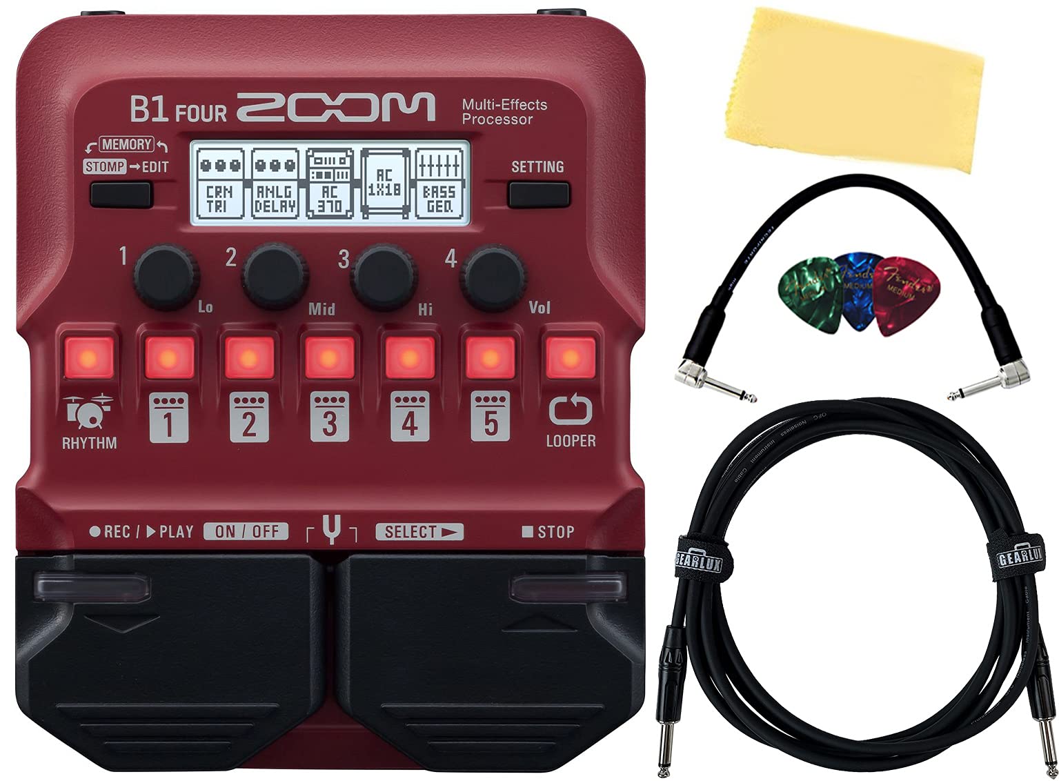Zoom B1 FOUR Bass Multi-Effects Processor w/ Cables