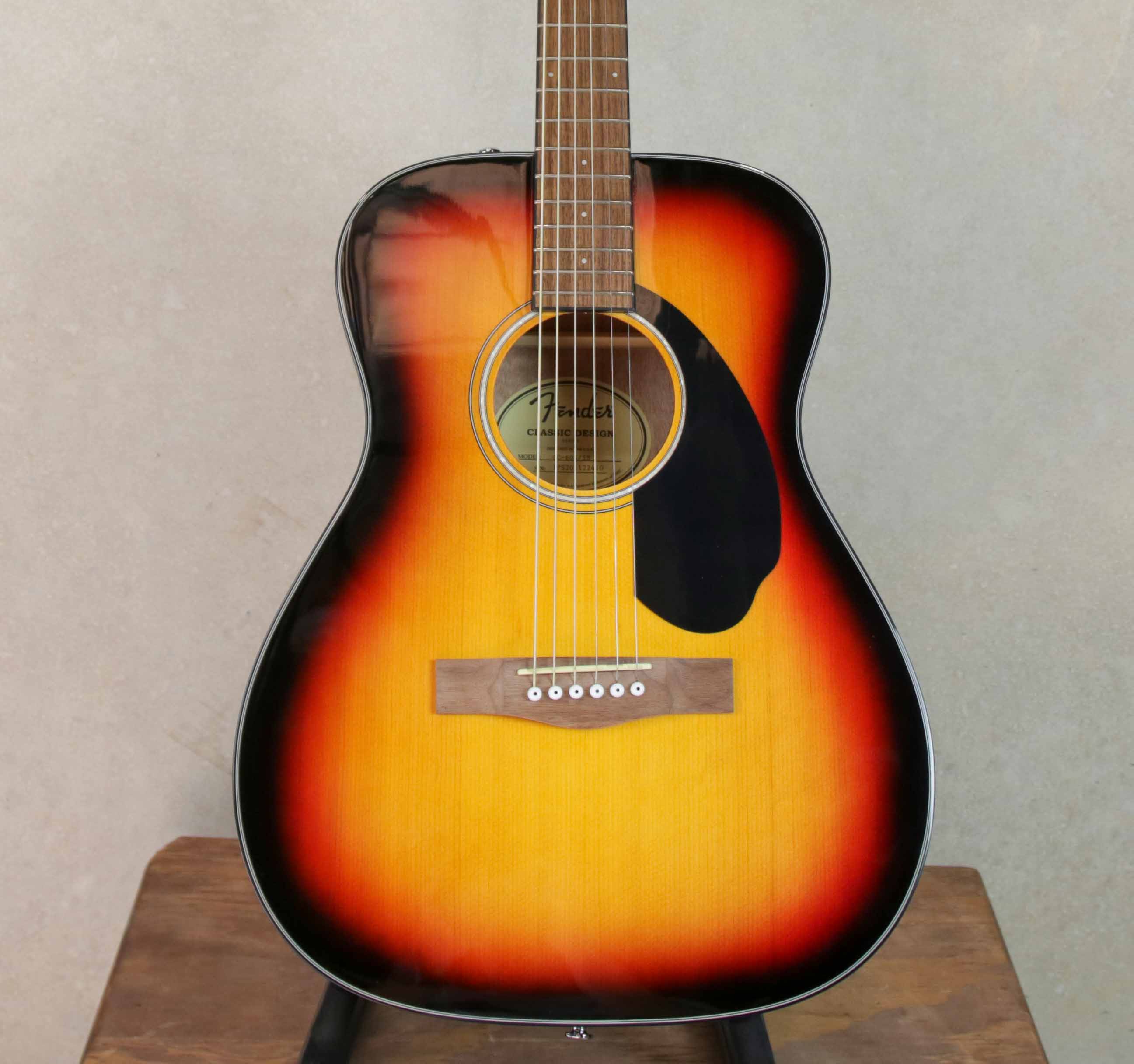 miniatura 2  - Fender CC-60S Top Solid guitarra acústica de concierto-Sunburst (G Clavijero Bro
