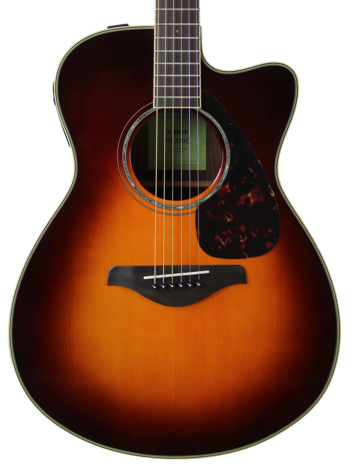 Yamaha FSX830C Solid Top Small Body AcousticElectric Guitar Brown