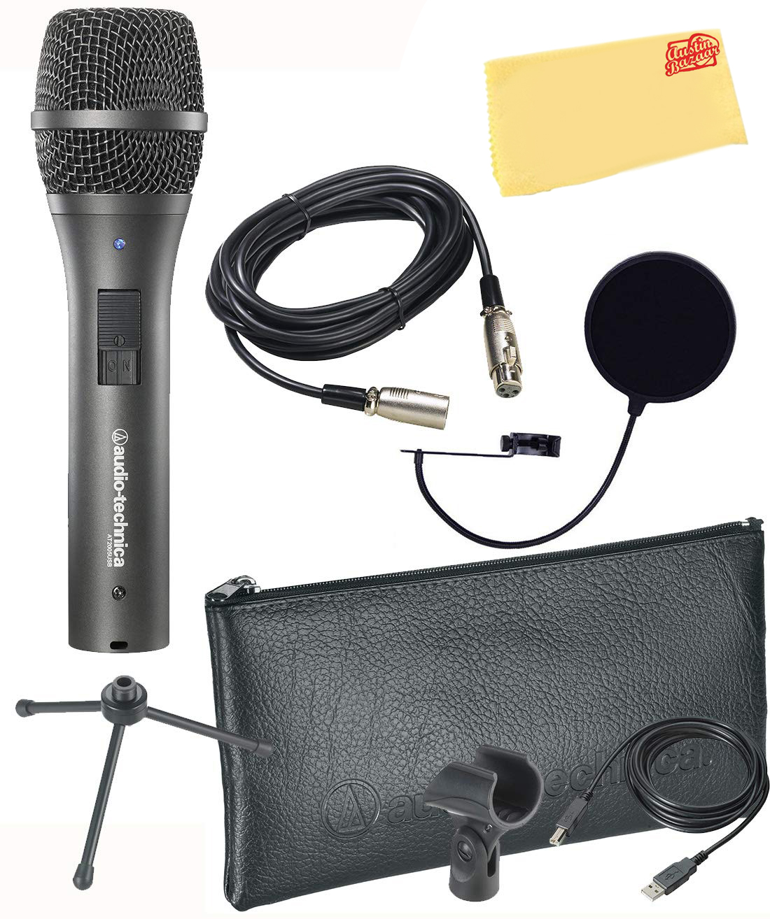 AudioTechnica AT2005USB Cardioid Dynamic USB/XLR Microphone w/ Pop