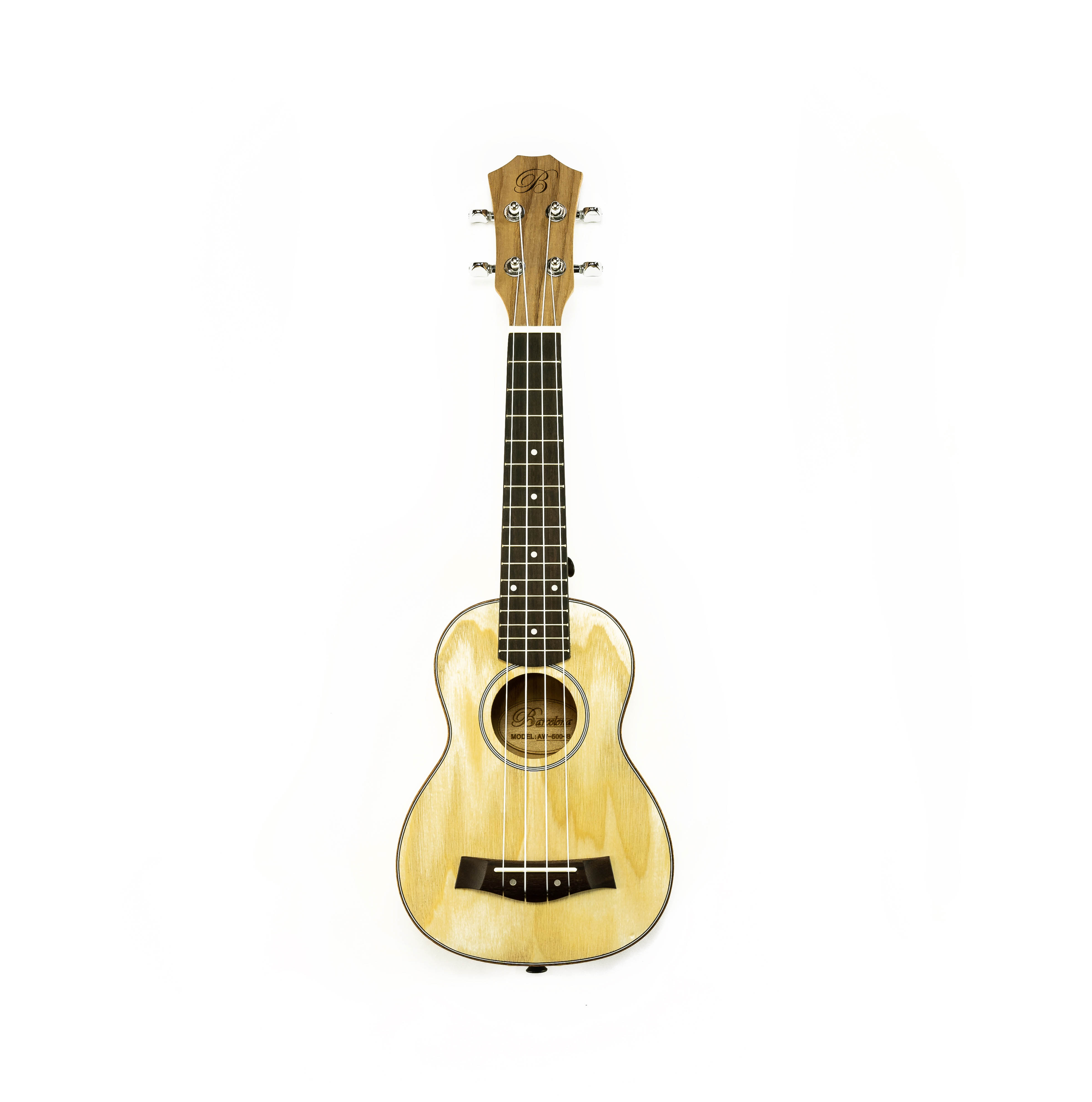 Barcelona Solid Top Ash Wood Soprano Ukulele w/ Gig Bag