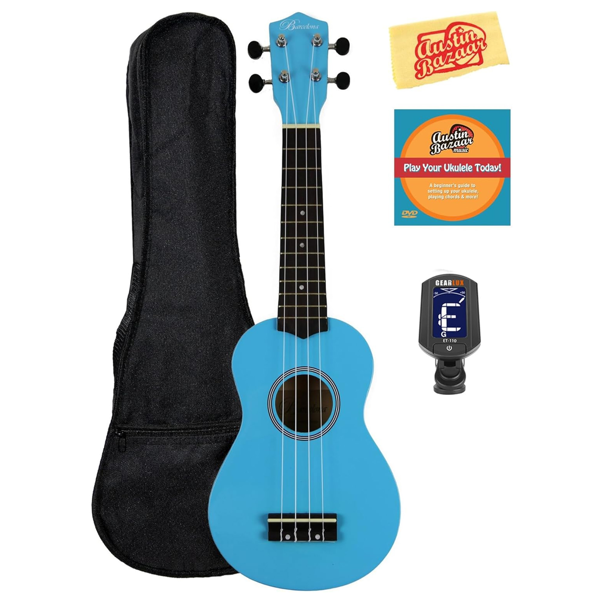 Barcelona Soprano Ukulele - Light Blue w/ Gig Bag
