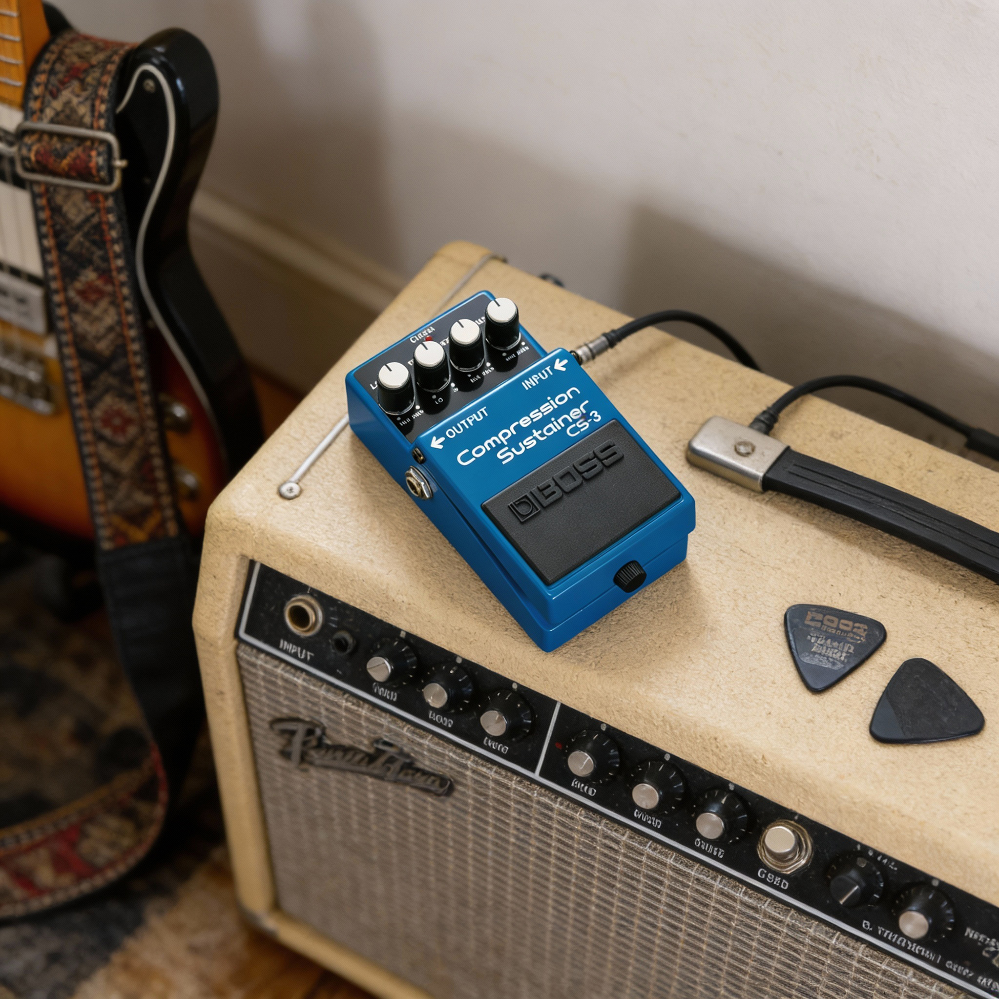 Boss CS-3 Compressor/Sustainer w/ Power Supply