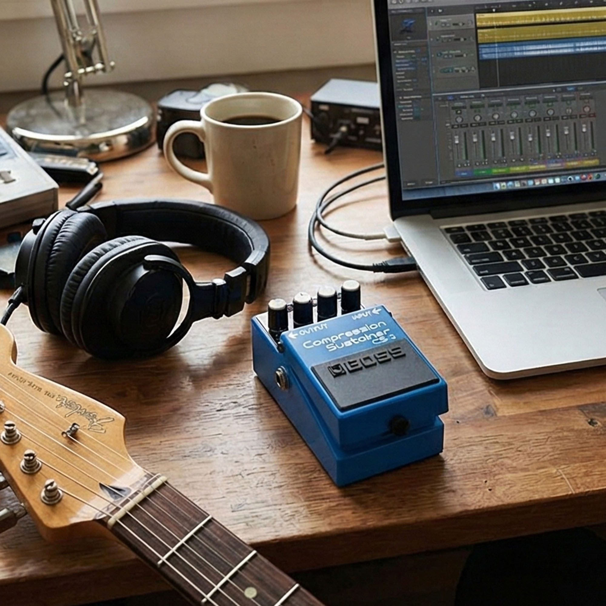 Boss CS-3 Compressor/Sustainer w/ Instrument Cables