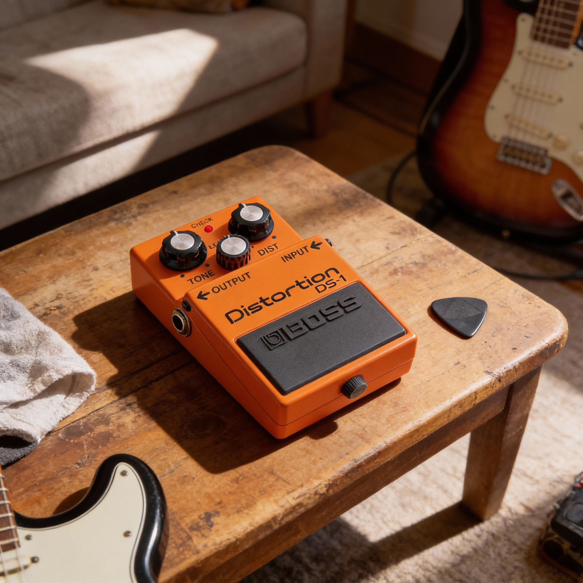 Boss DS-1 Distortion w/ Instrument Cables