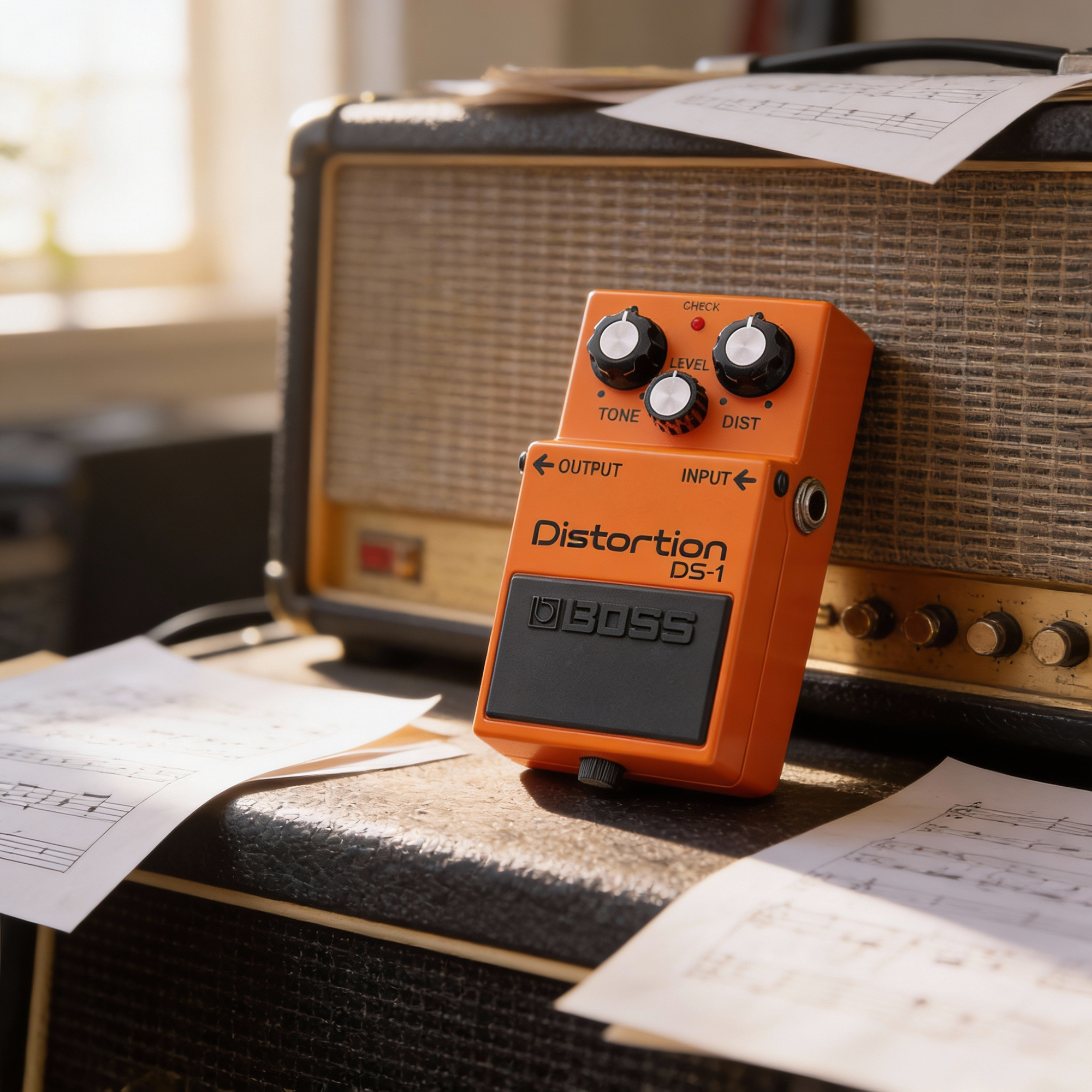 Boss DS-1 Distortion w/ Instrument Cables