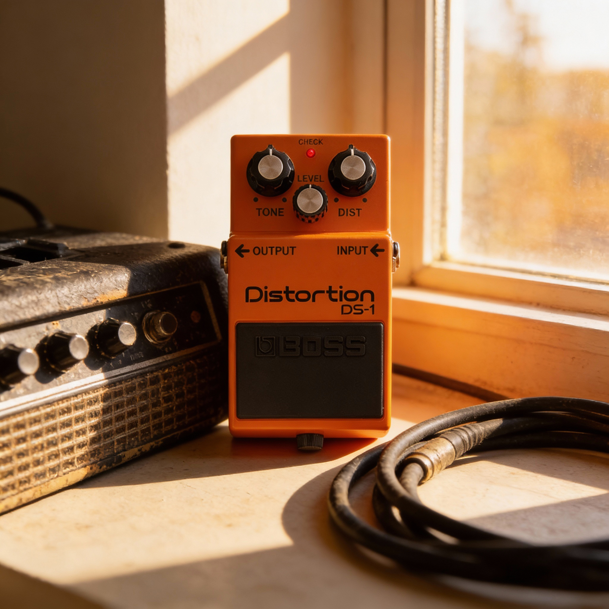 Boss DS-1 Distortion w/ Instrument Cables