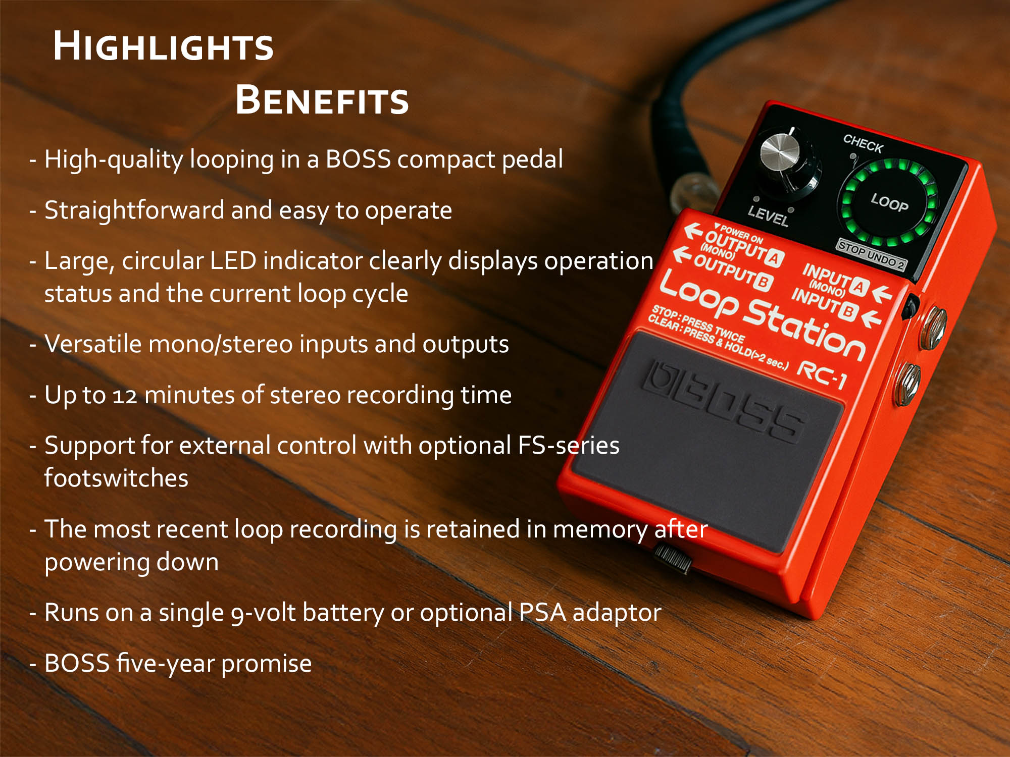 Boss RC-1 Loop Station w/ Power Supply