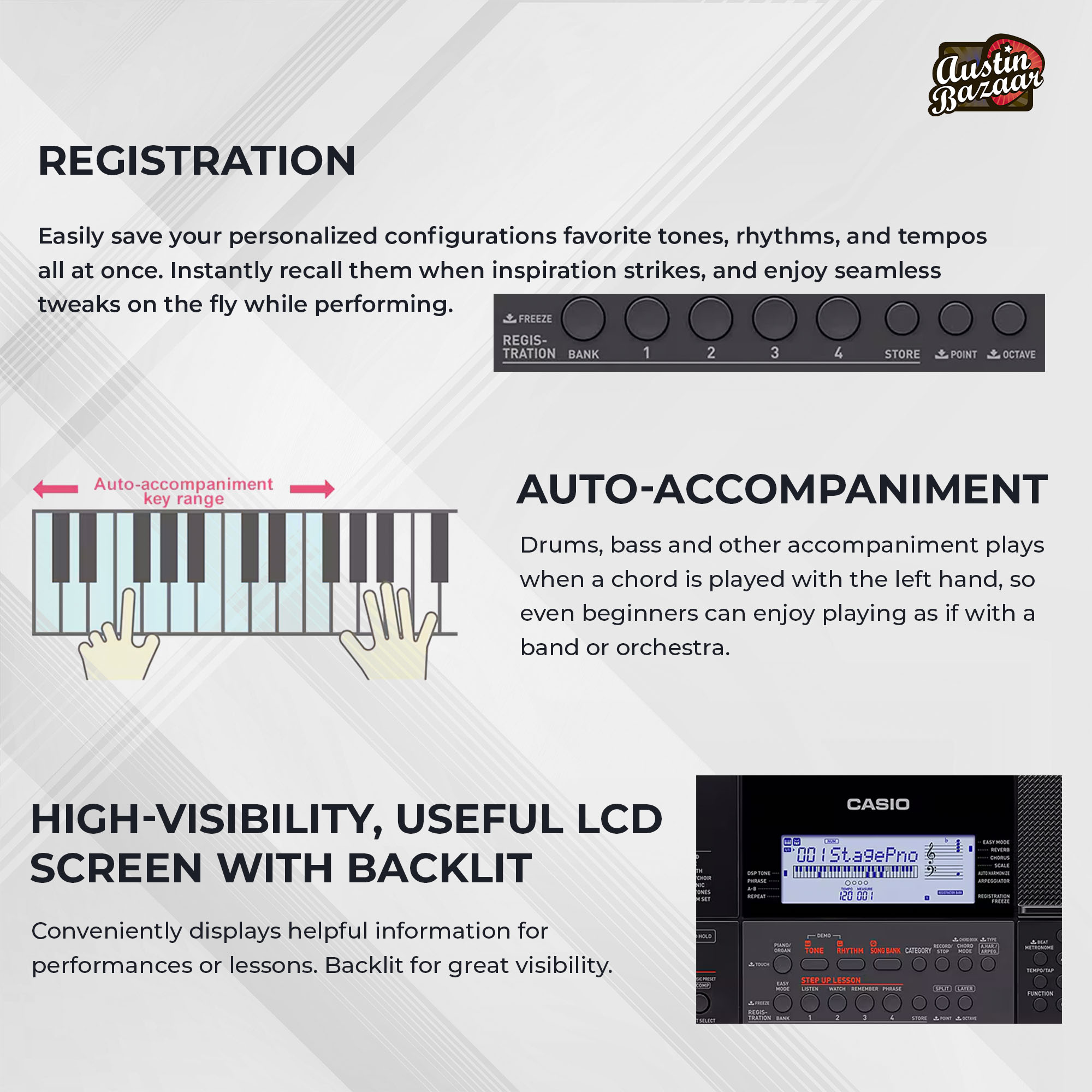 Casio CT-X700 61-Key Keyboard w/ Adjustable Stand