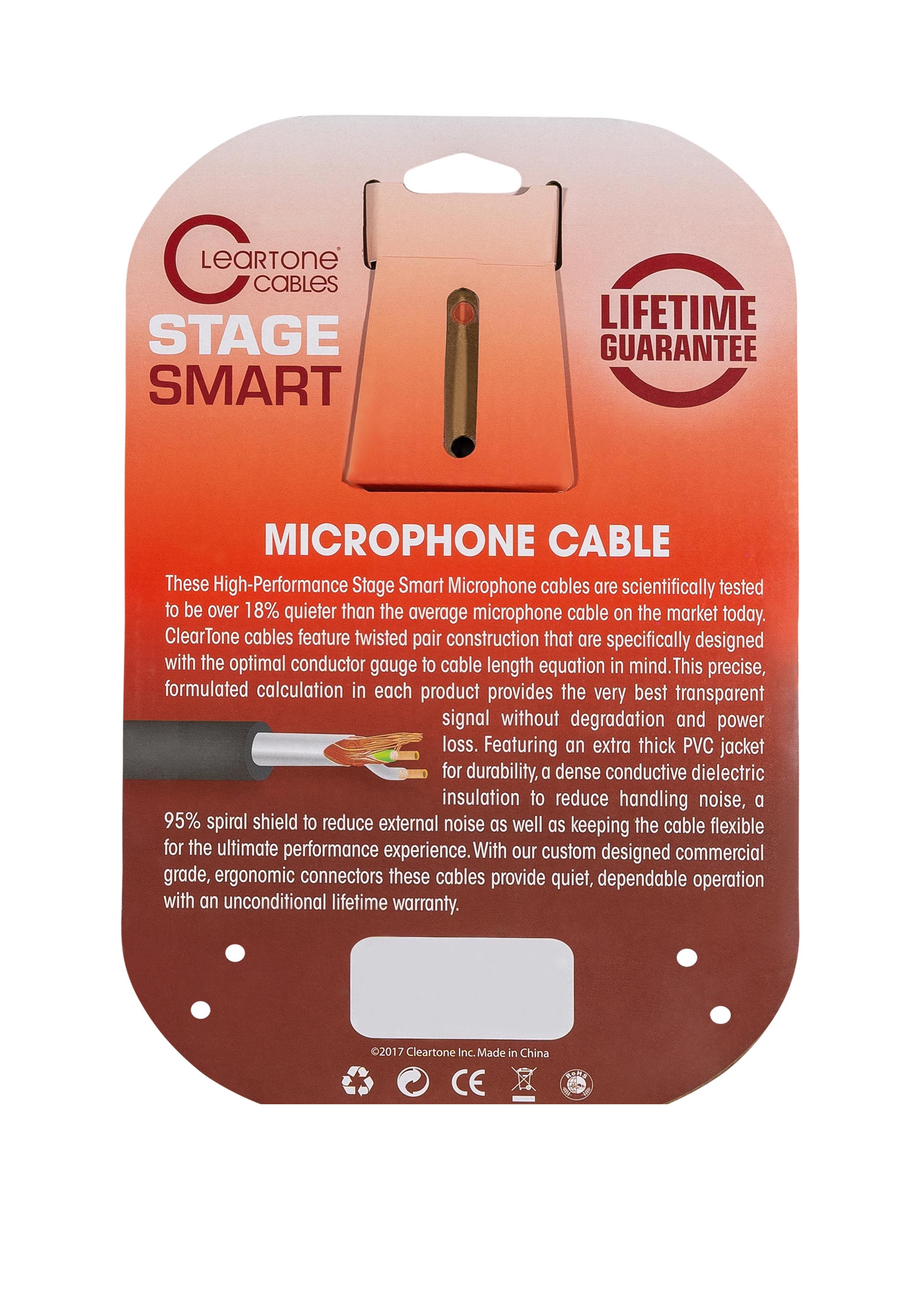 Cleartone 15-Foot Stage Smart Microphone Cable, 22 AWG - 2 Pack