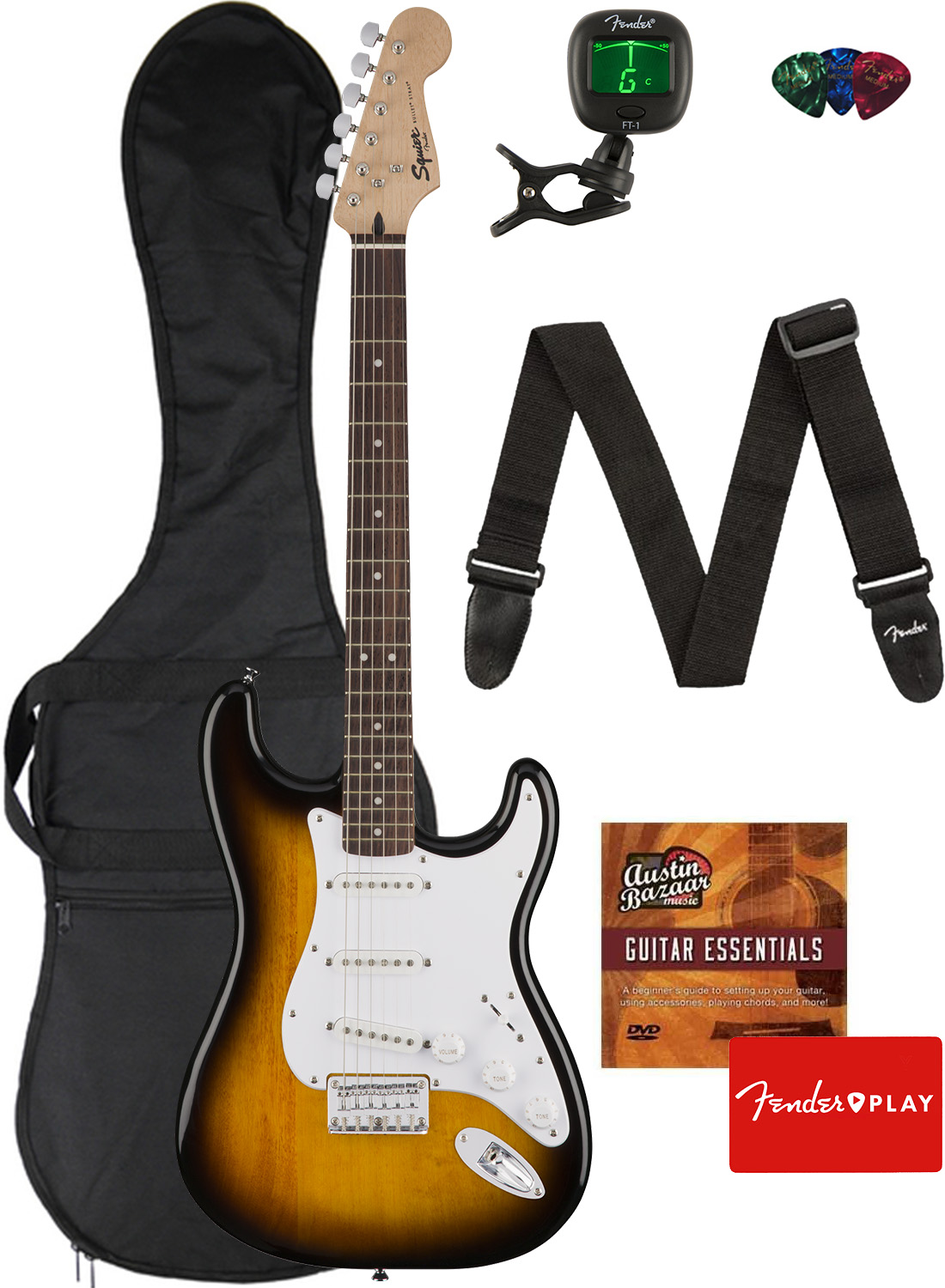 Fender Squier Bullet Stratocaster HT - Brown Sunburst w/ Gig Bag