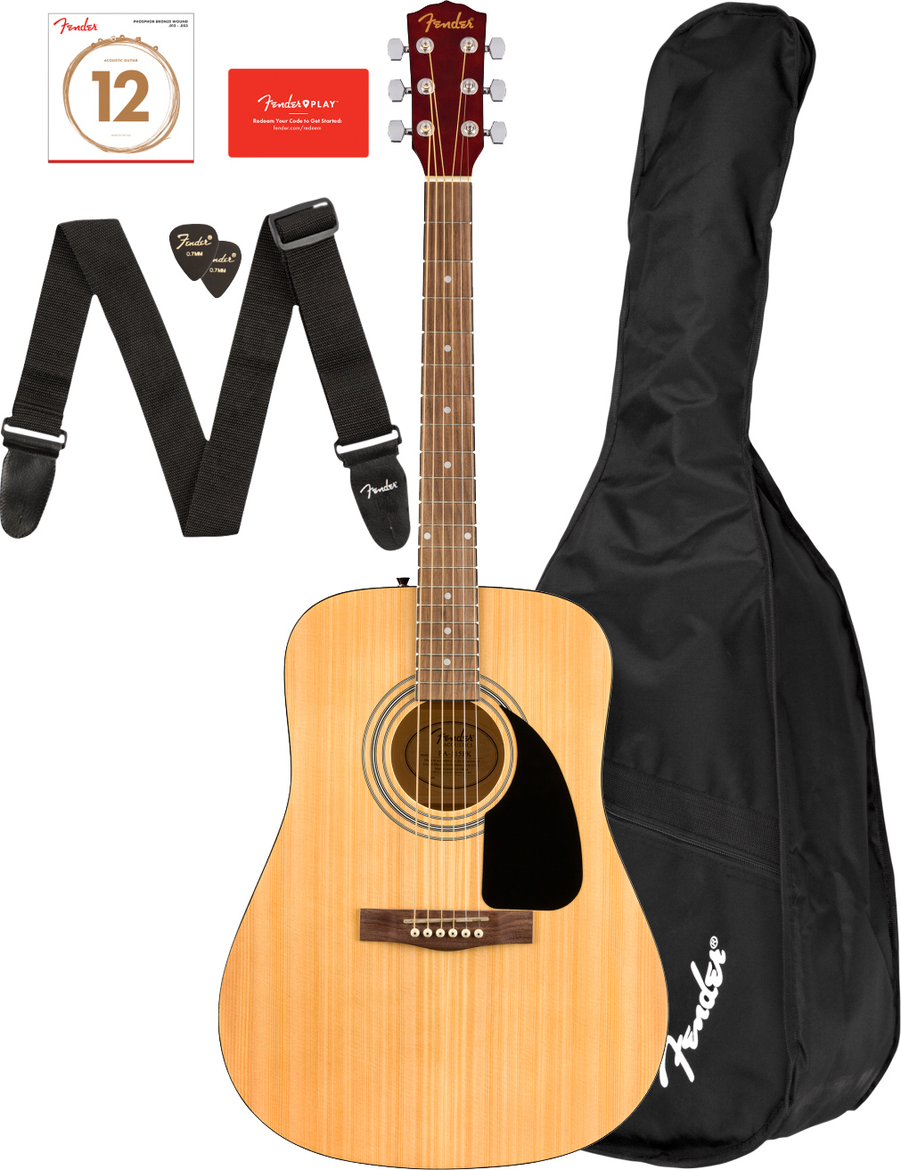 Guitar　885978082285　Natural　Fender　FA-115　Acoustic　Dreadnought　eBay