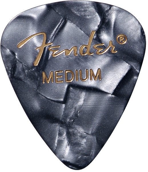 Fender Premium Celluloid 351 Shape Picks, Medium, Black Moto - 36 Pack