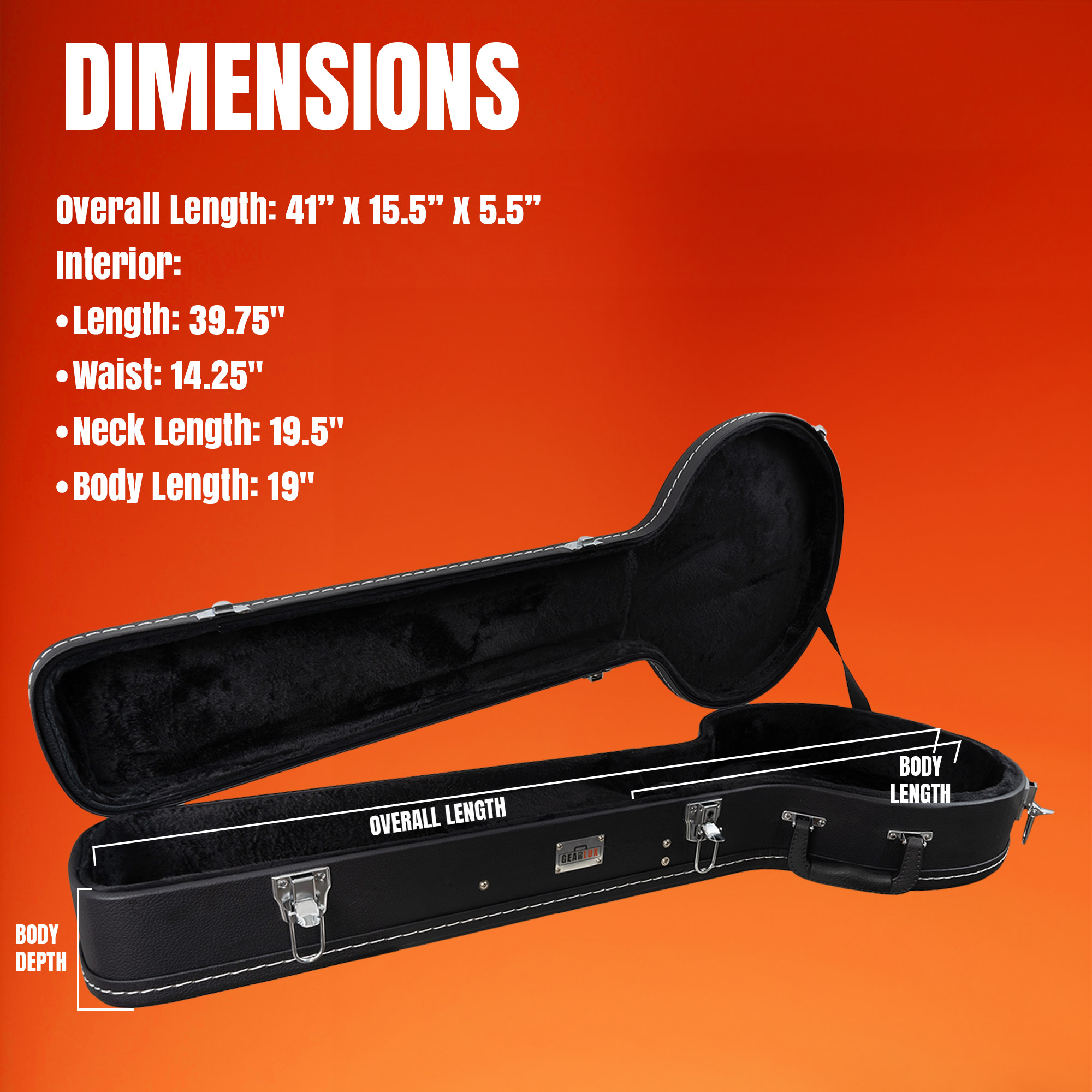 Gearlux Banjo Hard Case