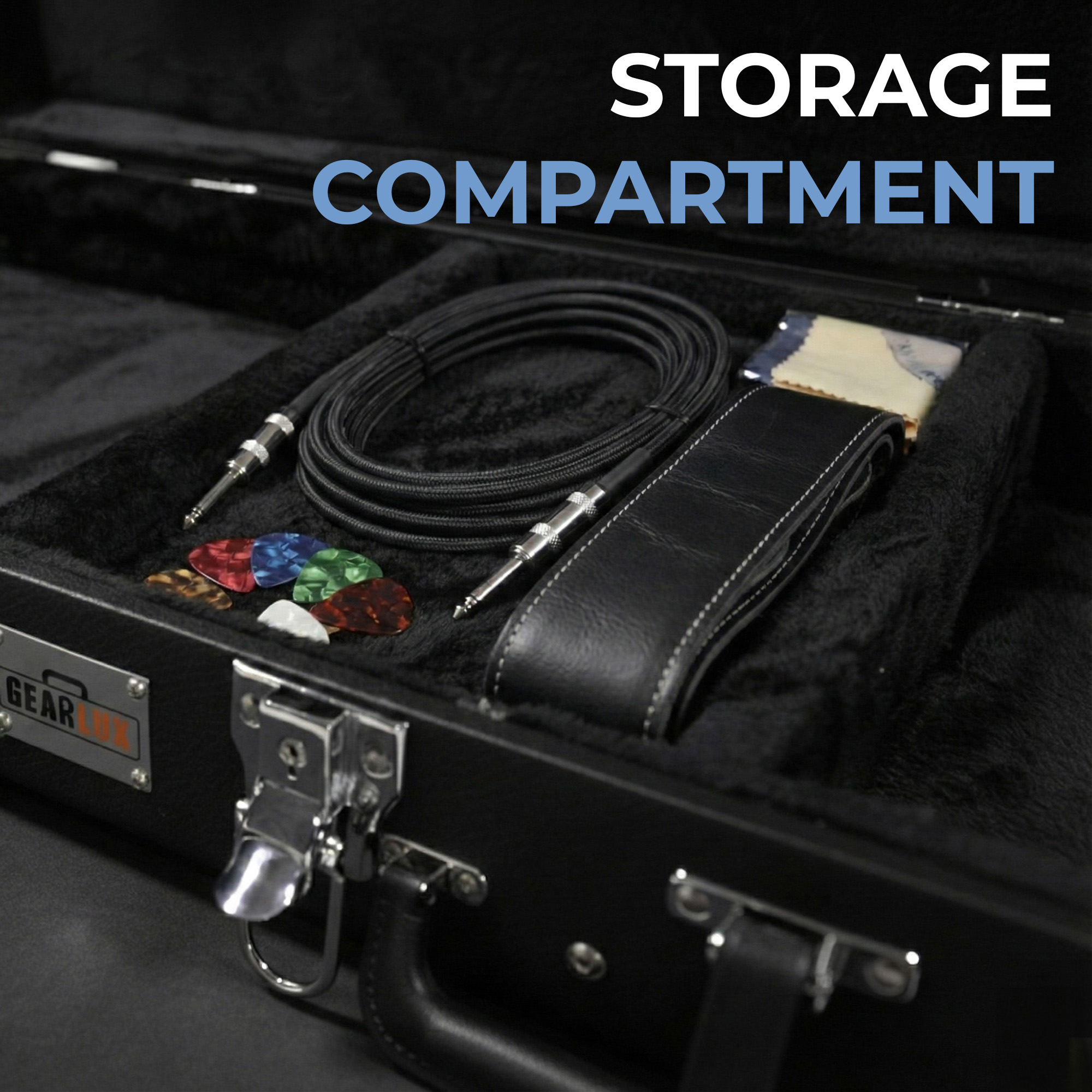 Gearlux Rectangular Electric Guitar Hard Case - Black