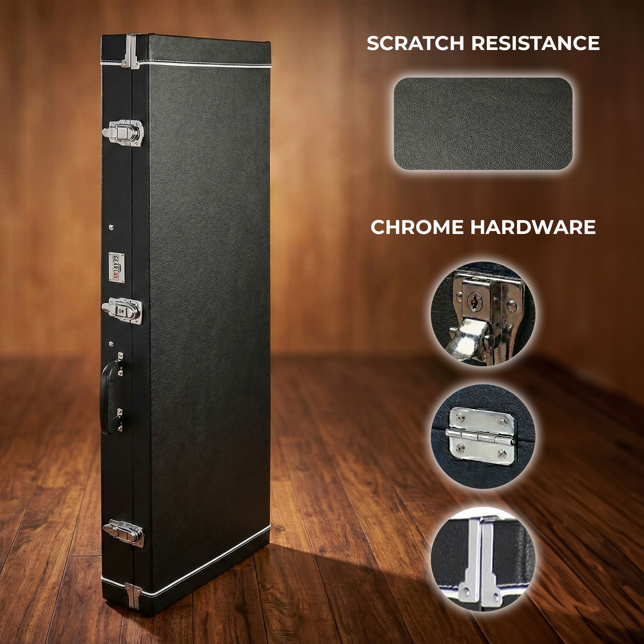 Gearlux Rectangular Electric Guitar Hard Case - Black