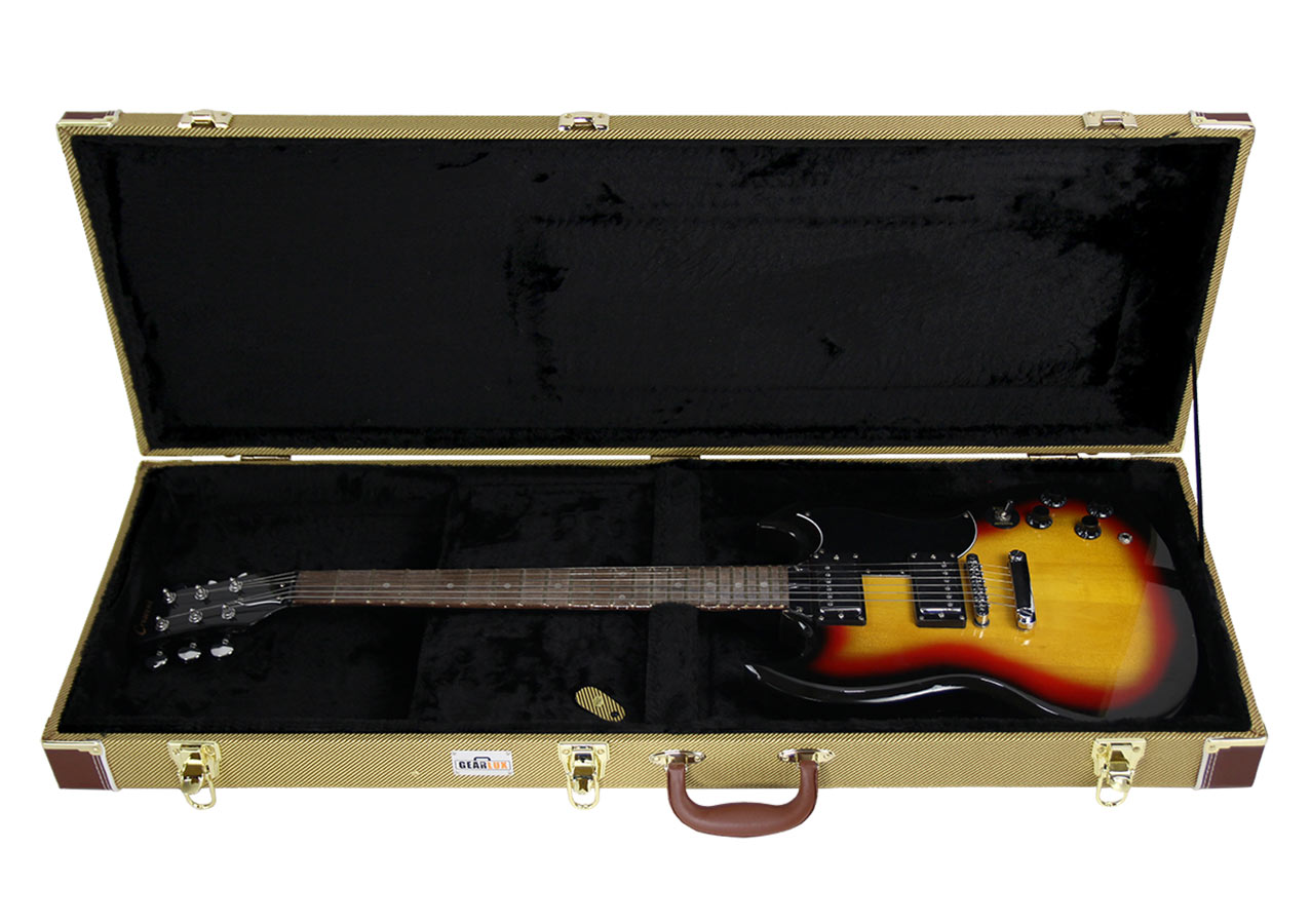 Gearlux Rectangular Electric Guitar Hard Case - Tweed
