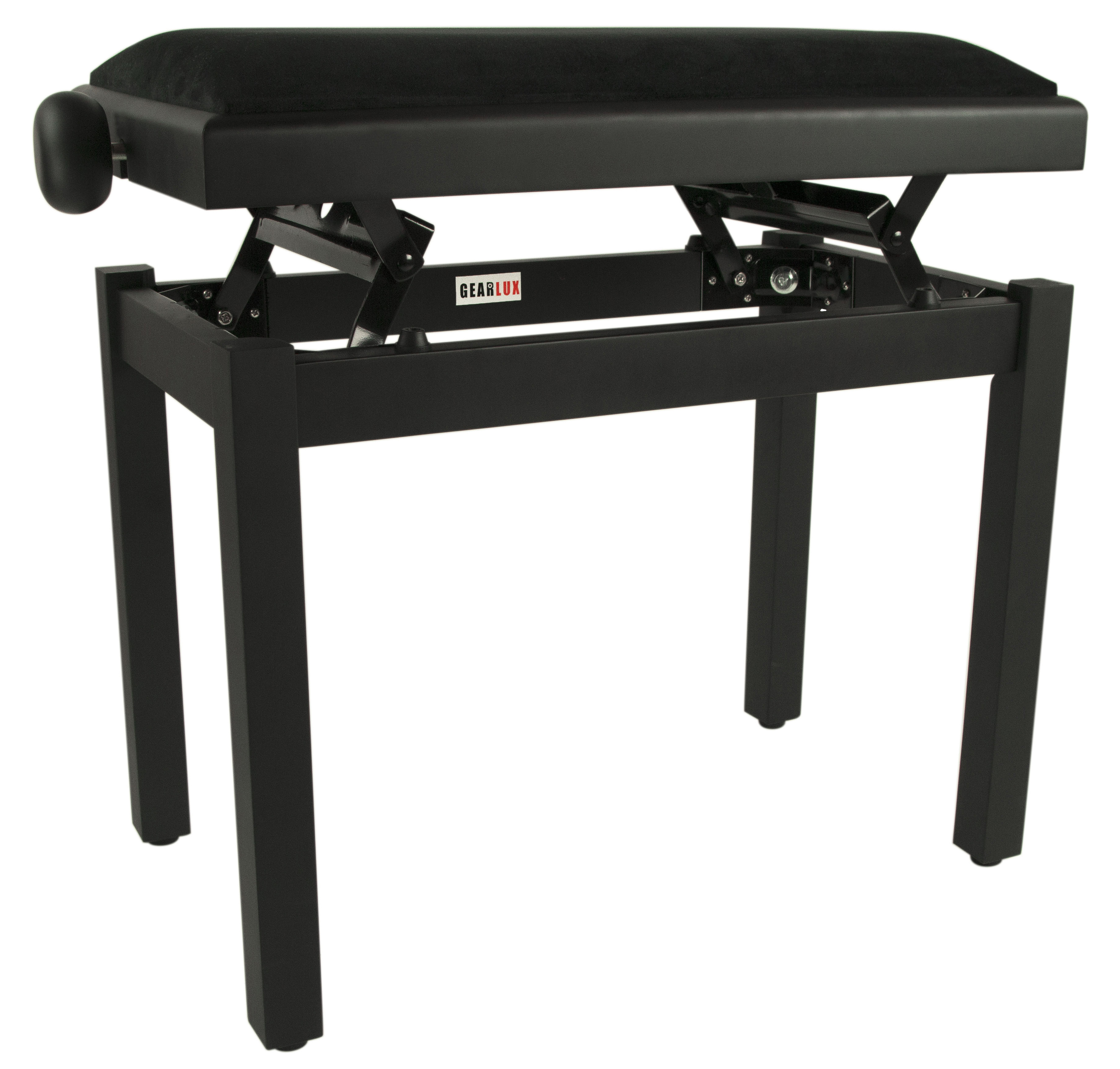 Gearlux Adjustable Piano Bench With Smooth Velvet Top Black