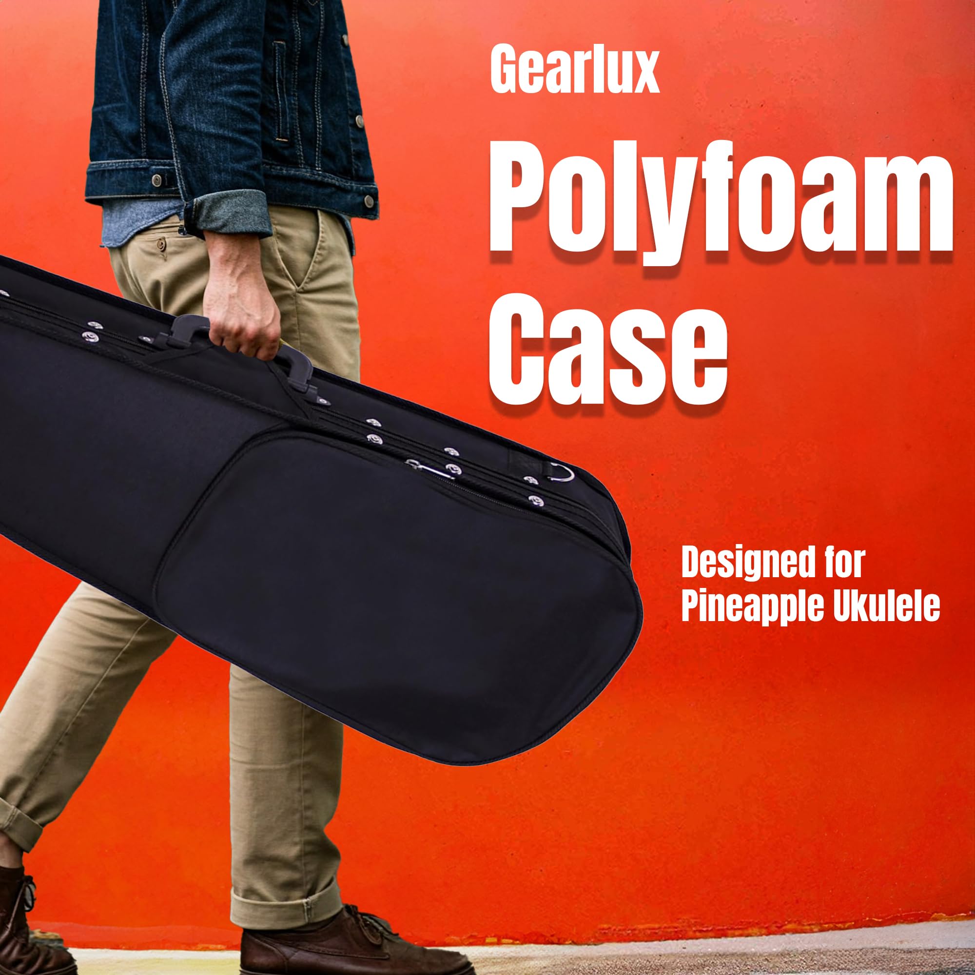 Gearlux Pineapple Ukulele Polyfoam Case (22Inch Length) 741459810573