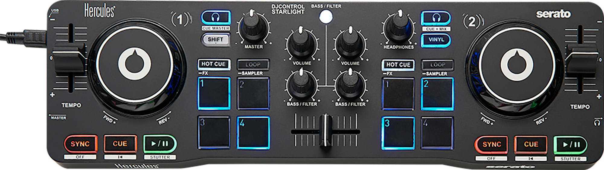Hercules DJStarter Kit with DJControl Starlight DJ Controller