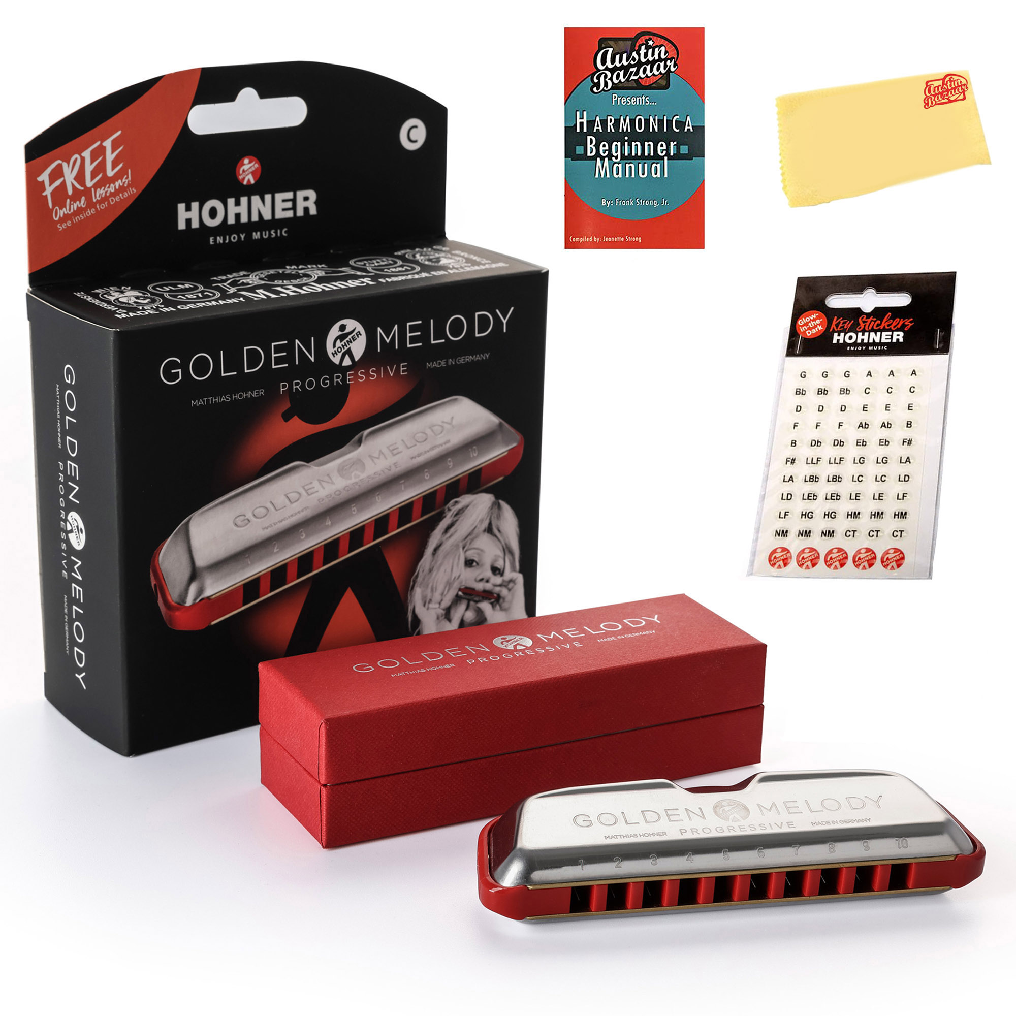 Hohner Golden Melody Harmonica Key of C w/ Carrying Case 840262207515 eBay