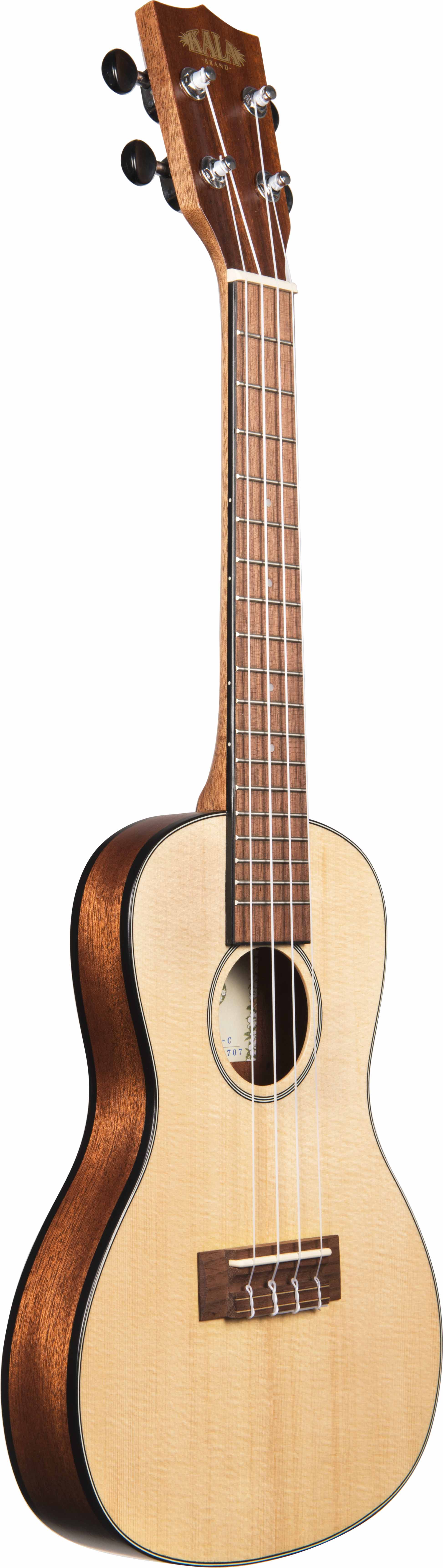 Kala KASSTUC Solid Spruce Concert Travel Ukulele w/ Hard Case