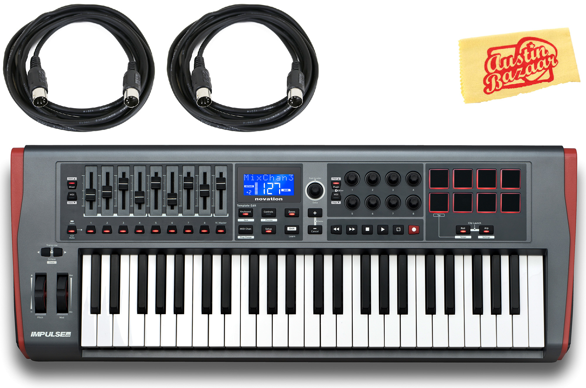 Novation Impulse 49 Keyboard w/ MIDI Cables 660845722651 eBay