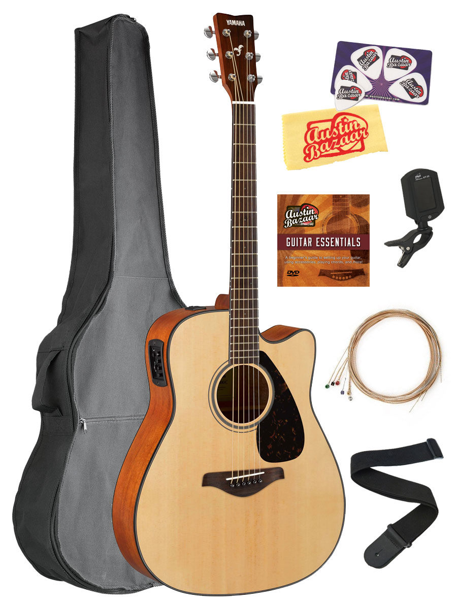 Yamaha FGX800C Solid Top Folk Acoustic-Electric Guitar - Natural w/ Gig Bag