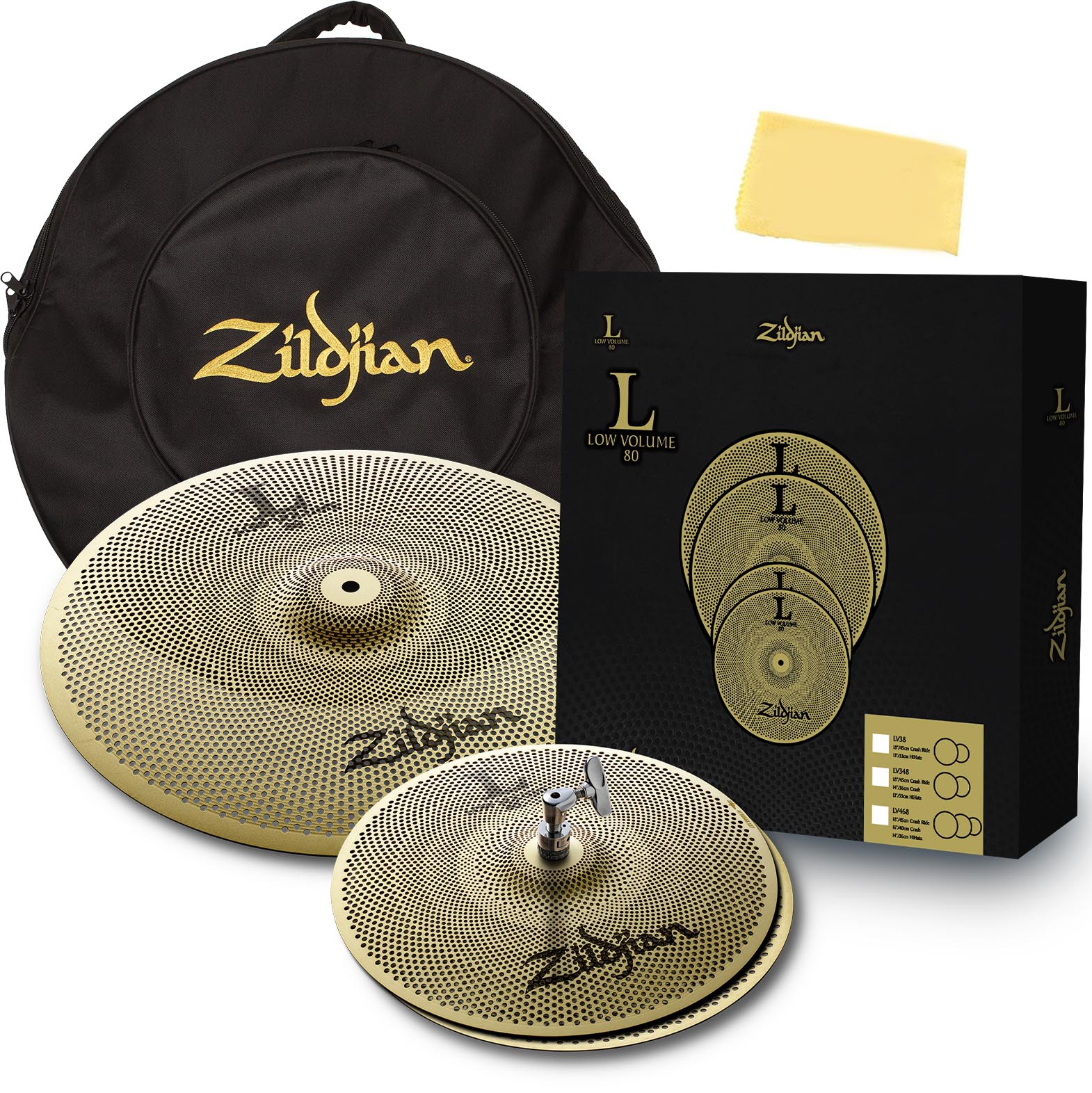 Zildjian LV38 Ranking TOP16 Low Volume Cymbal w Gig trust Set Bag