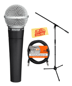 Shure SM58 with Boom Stand & XLR Cable